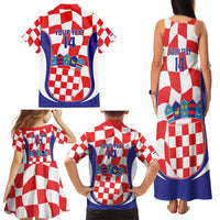 Custom Croatia Football Family Matching Tank Maxi Dress and Hawaiian Shirt 2026 Come On Vatreni Hrvatska - Wonder Print Shop