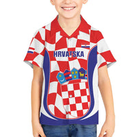 Custom Croatia Football Kid Hawaiian Shirt 2026 Come On Vatreni Hrvatska - Wonder Print Shop