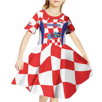Custom Croatia Football Kid Short Sleeve Dress 2026 Come On Vatreni Hrvatska - Wonder Print Shop