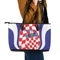 Custom Croatia Football Leather Tote Bag 2026 Come On Vatreni Hrvatska - Wonder Print Shop