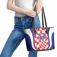 Custom Croatia Football Leather Tote Bag 2026 Come On Vatreni Hrvatska - Wonder Print Shop