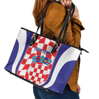 Custom Croatia Football Leather Tote Bag 2026 Come On Vatreni Hrvatska - Wonder Print Shop