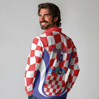 Custom Croatia Football Long Sleeve Polo Shirt 2026 Come On Vatreni Hrvatska - Wonder Print Shop