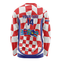 Custom Croatia Football Long Sleeve Shirt 2026 Come On Vatreni Hrvatska - Wonder Print Shop