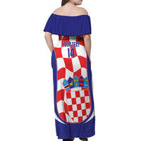 Custom Croatia Football Off Shoulder Maxi Dress 2026 Come On Vatreni Hrvatska - Wonder Print Shop