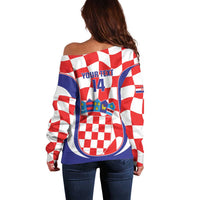 Custom Croatia Football Off Shoulder Sweater 2026 Come On Vatreni Hrvatska - Wonder Print Shop