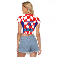 Custom Croatia Football Raglan Cropped T Shirt 2026 Come On Vatreni Hrvatska - Wonder Print Shop