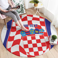 Custom Croatia Football Round Carpet 2026 Come On Vatreni Hrvatska - Wonder Print Shop