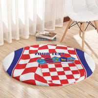 Custom Croatia Football Round Carpet 2026 Come On Vatreni Hrvatska - Wonder Print Shop