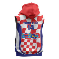 Custom Croatia Football Sleeveless Hoodie 2026 Come On Vatreni Hrvatska - Wonder Print Shop