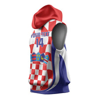 Custom Croatia Football Sleeveless Hoodie 2026 Come On Vatreni Hrvatska - Wonder Print Shop