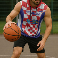 Custom Croatia Football Sleeveless Hoodie 2026 Come On Vatreni Hrvatska - Wonder Print Shop