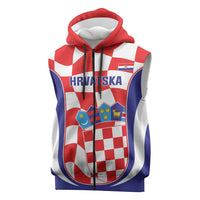 Custom Croatia Football Sleeveless Zip Hoodie 2026 Come On Vatreni Hrvatska - Wonder Print Shop