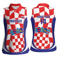 Custom Croatia Football Women Sleeveless Polo Shirt 2026 Come On Vatreni Hrvatska - Wonder Print Shop