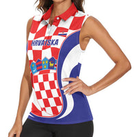 Custom Croatia Football Women Sleeveless Polo Shirt 2026 Come On Vatreni Hrvatska - Wonder Print Shop