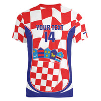 Custom Croatia Football Women V-Neck T-Shirt 2026 Come On Vatreni Hrvatska - Wonder Print Shop