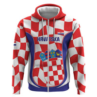 Custom Croatia Football Zip Hoodie 2026 Come On Vatreni Hrvatska - Wonder Print Shop