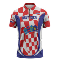 Custom Croatia Football Zipper Polo Shirt 2026 Come On Vatreni Hrvatska - Wonder Print Shop