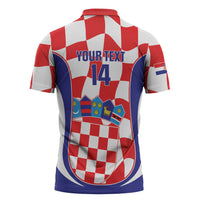 Custom Croatia Football Zipper Polo Shirt 2026 Come On Vatreni Hrvatska - Wonder Print Shop