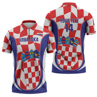 Custom Croatia Football Zipper Polo Shirt 2026 Come On Vatreni Hrvatska - Wonder Print Shop