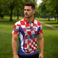 Custom Croatia Football Zipper Polo Shirt 2026 Come On Vatreni Hrvatska - Wonder Print Shop