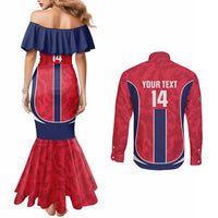 Custom Norway Football Couples Matching Mermaid Dress and Long Sleeve Button Shirt 2026 Come On Norge - Wonder Print Shop
