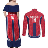 Custom Norway Football Couples Matching Off Shoulder Maxi Dress and Long Sleeve Button Shirt 2026 Come On Norge - Wonder Print Shop