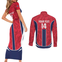 Custom Norway Football Couples Matching Short Sleeve Bodycon Dress and Long Sleeve Button Shirt 2026 Come On Norge - Wonder Print Shop