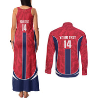 Custom Norway Football Couples Matching Tank Maxi Dress and Long Sleeve Button Shirt 2026 Come On Norge - Wonder Print Shop
