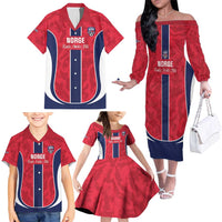 Custom Norway Football Family Matching Off The Shoulder Long Sleeve Dress and Hawaiian Shirt 2026 Come On Norge - Wonder Print Shop