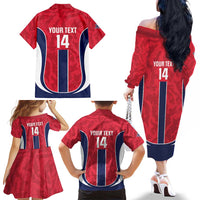 Custom Norway Football Family Matching Off The Shoulder Long Sleeve Dress and Hawaiian Shirt 2026 Come On Norge - Wonder Print Shop