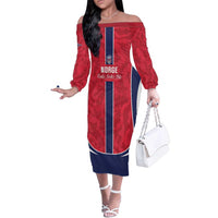 Custom Norway Football Family Matching Off The Shoulder Long Sleeve Dress and Hawaiian Shirt 2026 Come On Norge - Wonder Print Shop