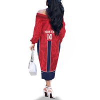 Custom Norway Football Family Matching Off The Shoulder Long Sleeve Dress and Hawaiian Shirt 2026 Come On Norge - Wonder Print Shop