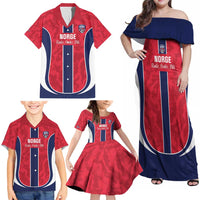 Custom Norway Football Family Matching Off Shoulder Maxi Dress and Hawaiian Shirt 2026 Come On Norge - Wonder Print Shop