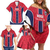 Custom Norway Football Family Matching Off Shoulder Short Dress and Hawaiian Shirt 2026 Come On Norge - Wonder Print Shop