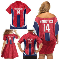 Custom Norway Football Family Matching Off Shoulder Short Dress and Hawaiian Shirt 2026 Come On Norge - Wonder Print Shop