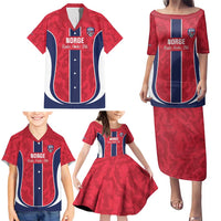 Custom Norway Football Family Matching Puletasi and Hawaiian Shirt 2026 Come On Norge - Wonder Print Shop