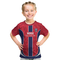 Custom Norway Football Kid T Shirt 2026 Come On Norge - Wonder Print Shop