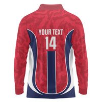 Custom Norway Football Long Sleeve Polo Shirt 2026 Come On Norge - Wonder Print Shop