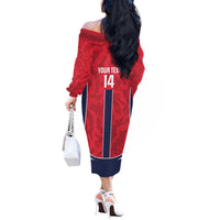 Custom Norway Football Off The Shoulder Long Sleeve Dress 2026 Come On Norge - Wonder Print Shop
