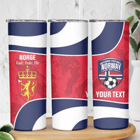 Custom Norway Football Skinny Tumbler 2026 Come On Norge - Wonder Print Shop