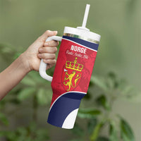 Custom Norway Football Tumbler With Handle 2026 Come On Norge - Wonder Print Shop