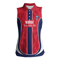 Custom Norway Football Women Sleeveless Polo Shirt 2026 Come On Norge - Wonder Print Shop