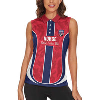 Custom Norway Football Women Sleeveless Polo Shirt 2026 Come On Norge - Wonder Print Shop