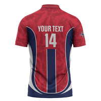 Custom Norway Football Zipper Polo Shirt 2026 Come On Norge - Wonder Print Shop