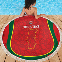 Custom Portugal Football Beach Blanket 2026 Come On Selecao das Quinas - Red - Wonder Print Shop