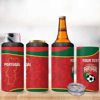 Custom Portugal Football 4 in 1 Can Cooler Tumbler 2026 Come On Selecao das Quinas - Red - Wonder Print Shop