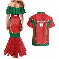 Custom Portugal Football Couples Matching Mermaid Dress and Hawaiian Shirt 2026 Come On Selecao das Quinas - Red - Wonder Print Shop
