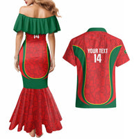 Custom Portugal Football Couples Matching Mermaid Dress and Hawaiian Shirt 2026 Come On Selecao das Quinas - Red - Wonder Print Shop