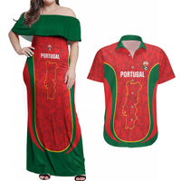 Custom Portugal Football Couples Matching Off Shoulder Maxi Dress and Hawaiian Shirt 2026 Come On Selecao das Quinas - Red - Wonder Print Shop